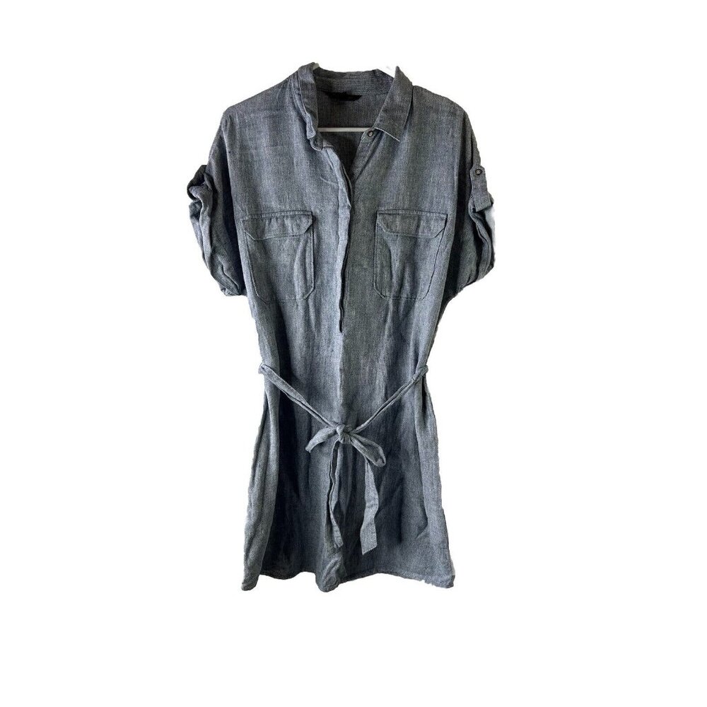Banana Republic Gray Chambray Shirt Dress